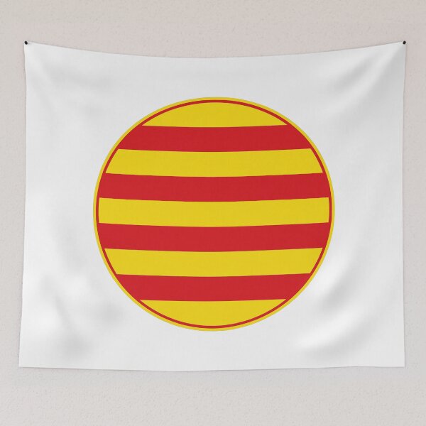 Artikelvorschau, Offizielle Flagge Kataloniens, rundes Design entworfen und verkauft von NTGUILTY.