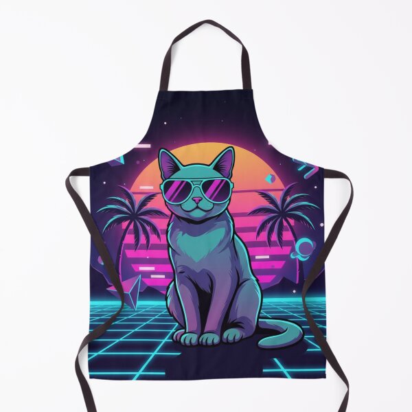 Item preview, Retro Neon Cat – Cool Synthwave Sunset Cat Art – Vaporwave Aesthetic Cat Lover Gift Design designed and sold by MadeByACJ.