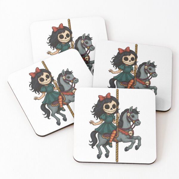 Item preview, Creepy Cute Carousel Girl – Gothic Horror Art designed and sold by Weasel Graphix.