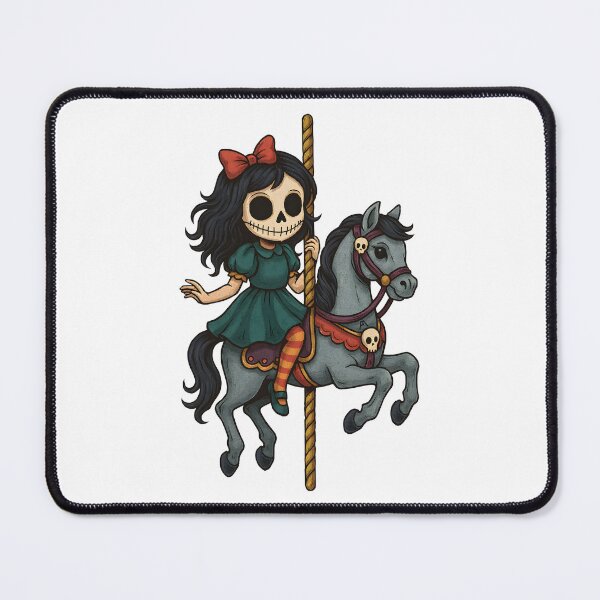 Item preview, Creepy Cute Carousel Girl – Gothic Horror Art designed and sold by Weasel Graphix.