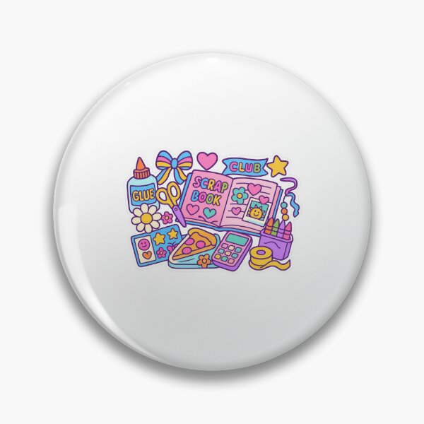 Item preview, Scrapbook supplies in colorful maximalist style, perfect for back to school creativity, AI generated designed and sold by dvoevnore.