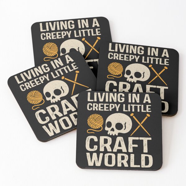 Item preview, Living in a Creepy Little Craft World – Skull & Yarn Design designed and sold by Weasel Graphix.
