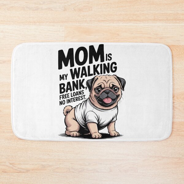 Item preview, Mischievous Pug Puppy: Mom Is My Walking Bank   designed and sold by Tong4130.
