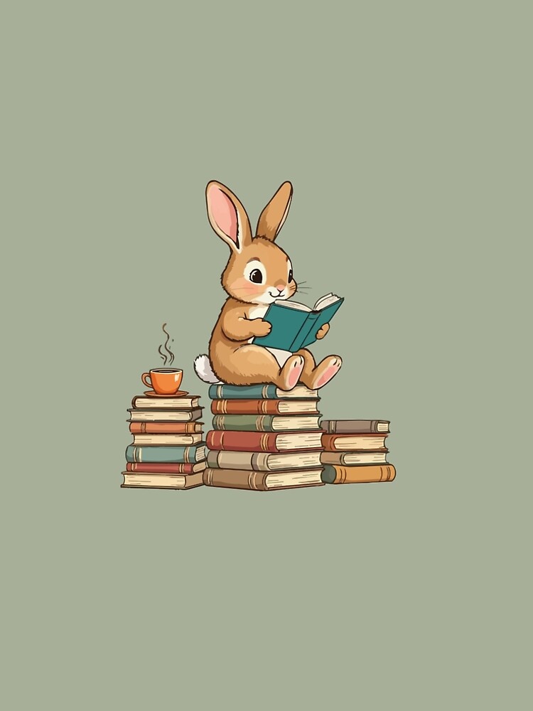 Aperçu 5 sur 5. Robe trapèze avec l'œuvre Reading Rabbit créée et vendue par foxforce.