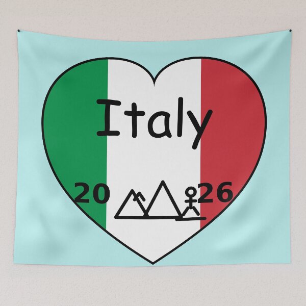 Item preview, Italy 2026 Winter Games Design | Winter Alpine Sports Fan  | Skiing, Snowboarding & Ice Hockey with Italia Flag designed and sold by Pjotre7.