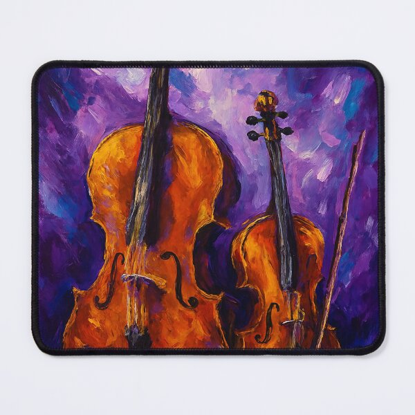 Item preview, Violin and Cello Against Purple Background designed and sold by Joey Santiago.