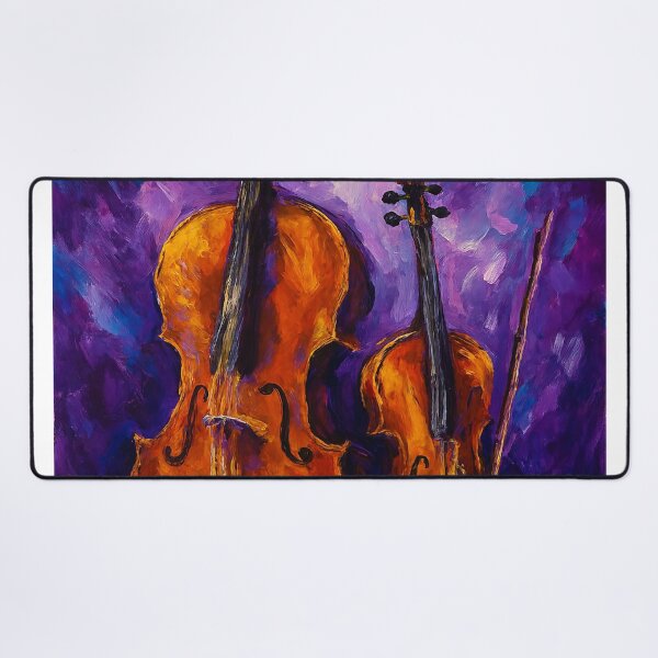 Item preview, Violin and Cello Against Purple Background designed and sold by Joey Santiago.