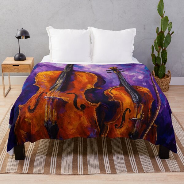 Item preview, Violin and Cello Against Purple Background designed and sold by Joey Santiago.