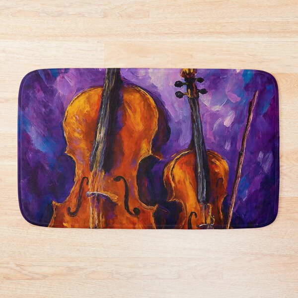 Item preview, Violin and Cello Against Purple Background designed and sold by Joey Santiago.