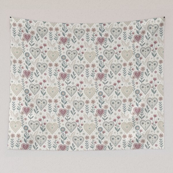 Item preview, Folk Hearts & Flowers designed and sold by Shuga-Design.