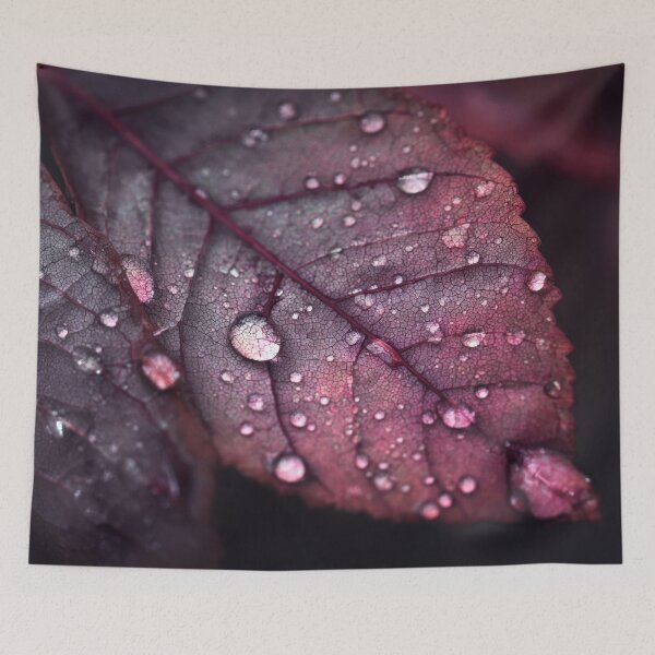 Item preview, Purple leaves glistening after rain designed and sold by anytka.