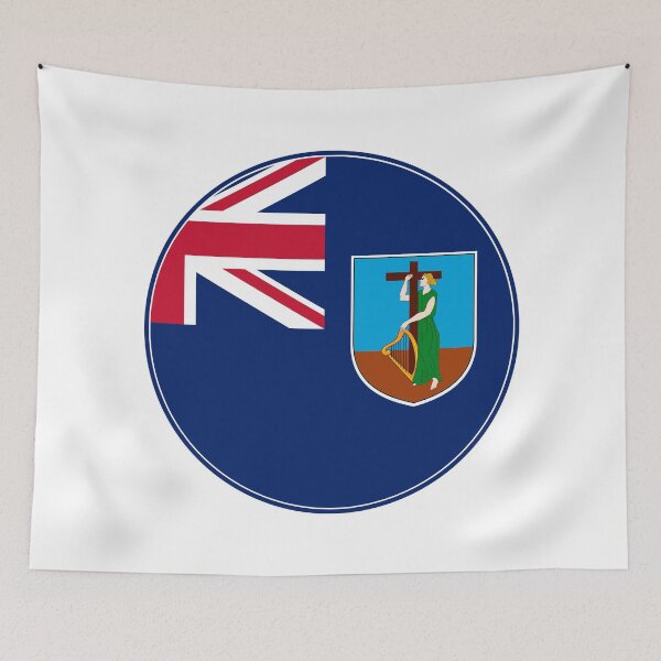 Item preview, Montserrat Flag Round Design designed and sold by NTGUILTY.