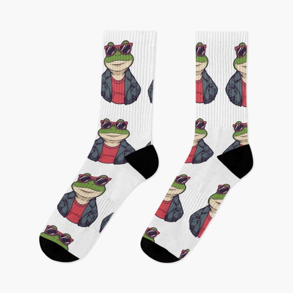 Item preview, Cool Portland Frog Sticker | Funny Frog with Red Sunglasses & Leather Jacket | Retro Streetwear Design designed and sold by ZYNORAworld.