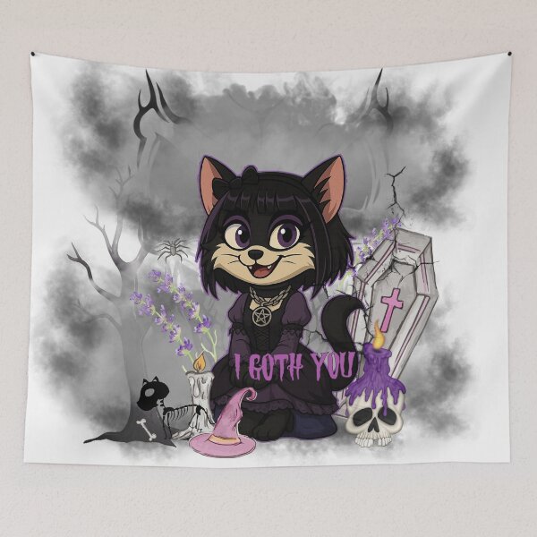 Item preview, I Goth You – Cute Gothic Cat Witch designed and sold by Mars.Pen.Studio.
