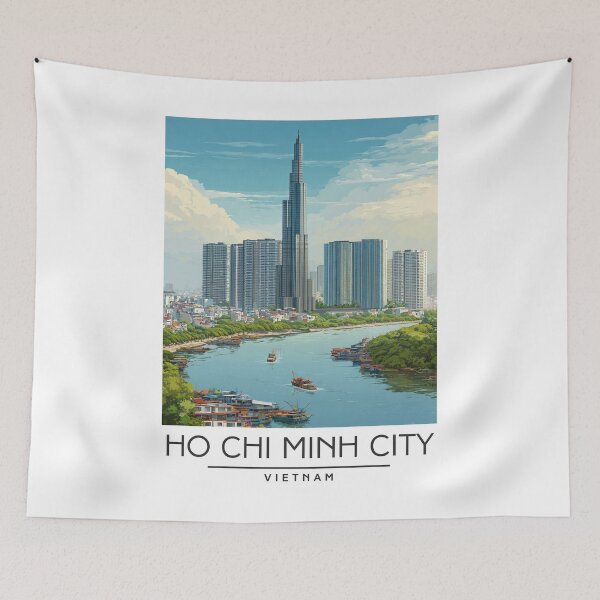 Item preview, A Travel Illustration of Ho Chi Minh City - Vietnam designed and sold by GoodOldVintage.