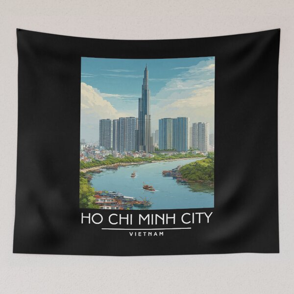 Item preview, A Travel Illustration of Ho Chi Minh City - Vietnam designed and sold by GoodOldVintage.