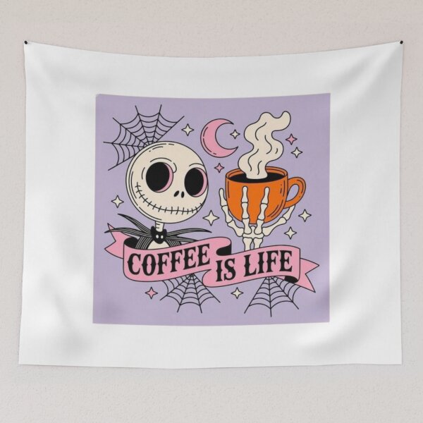 Item preview, Coffee Is Life – Spooky Cute Halloween Coffee Art designed and sold by MeowLoka ⭐⭐⭐⭐.