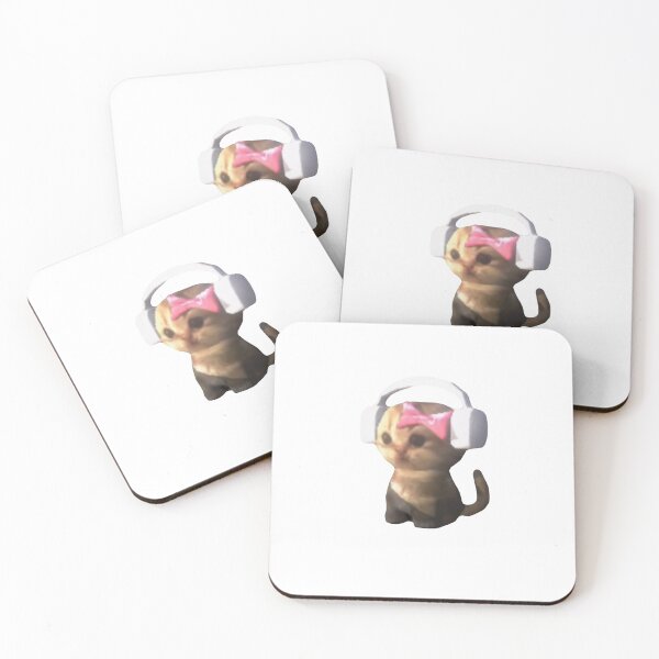 Item preview, low-poly cat headphones meme designed and sold by CanineAngelz.