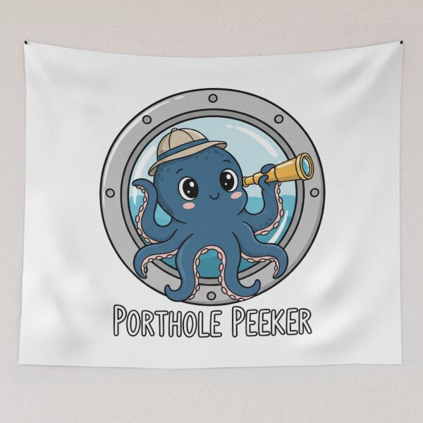 Item preview, Porthole Peeker: Cruise Ship Explorer Octopus designed and sold by Cloud-Riders.