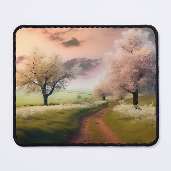 Item preview, Country Path With Trees Painting, Muted Countryside Painting, French Country Landscape Print, Country Field, Minimalist Landscape Painting designed and sold by SavageVision.