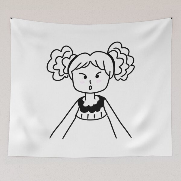 Item preview, Pigtail Girl Doodle   designed and sold by MindOfPainArt.