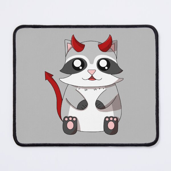 Item preview, cute devil raccoon designed and sold by GREENZ0NE.