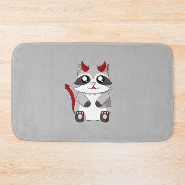 Item preview, cute devil raccoon designed and sold by GREENZ0NE.