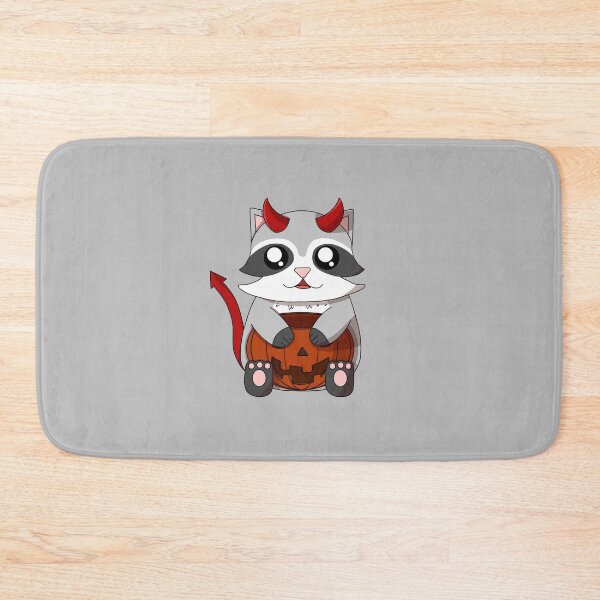 Item preview, cute devil raccoon with a pumpkin designed and sold by GREENZ0NE.
