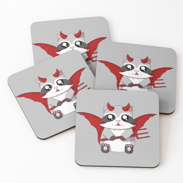 Item preview, cute devil raccoon designed and sold by GREENZ0NE.
