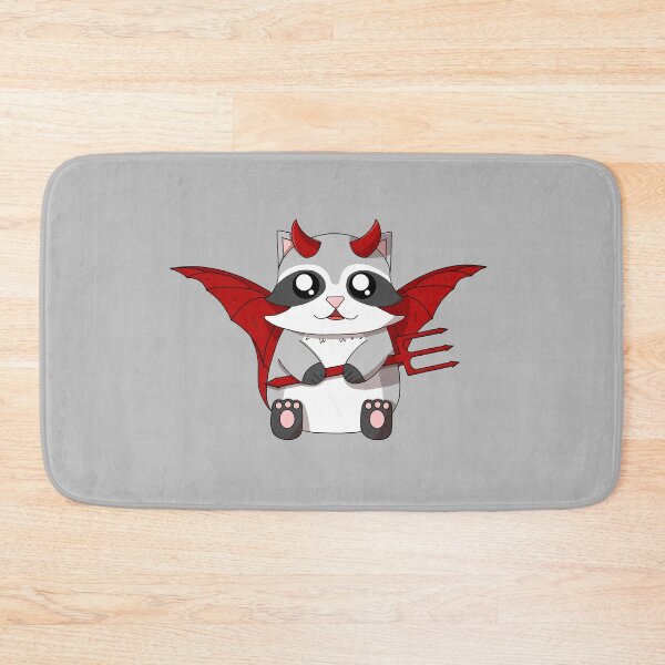 Item preview, cute devil raccoon designed and sold by GREENZ0NE.