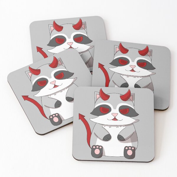 Item preview, cute devil raccoon designed and sold by GREENZ0NE.