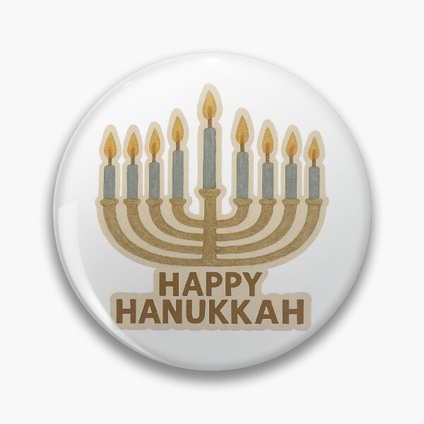 Item preview, Hanukkah menorah with lit candles and Happy Hanukkah text, isolated png, AI generated designed and sold by dvoevnore.