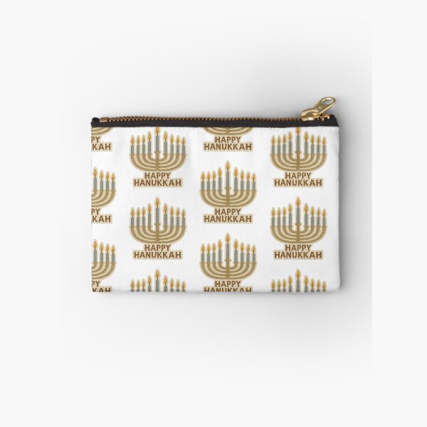 Item preview, Hanukkah menorah with lit candles and Happy Hanukkah text, isolated png, AI generated designed and sold by dvoevnore.