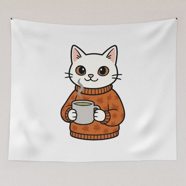 Item preview, Cozy White Matcha Cat designed and sold by AiArtwork444.