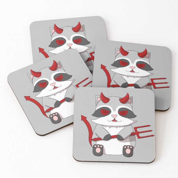 Item preview, cute devil raccoon designed and sold by GREENZ0NE.