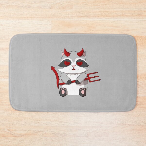 Item preview, cute devil raccoon designed and sold by GREENZ0NE.