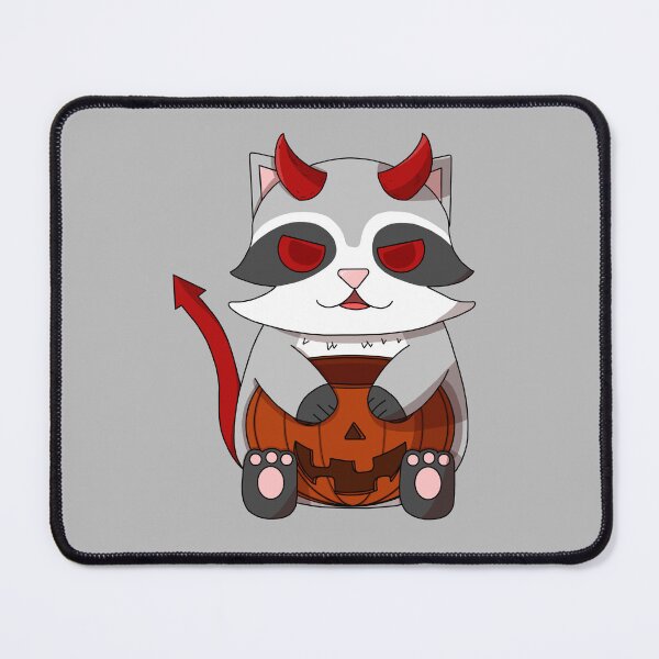 Item preview, cute devil raccoon with a pumpkin designed and sold by GREENZ0NE.