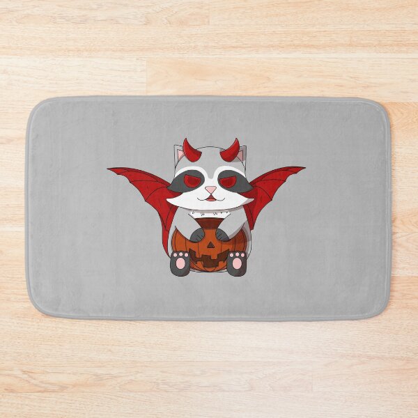 Item preview, cute devil raccoon with a pumpkin designed and sold by GREENZ0NE.