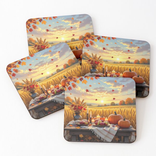 Item preview, Harvest Glow - Festively set table under a golden sky – Autumn abundance & tradition designed and sold by FotoworldEdel.