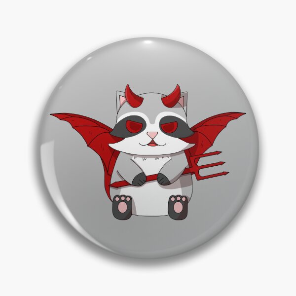 Item preview, cute devil raccoon designed and sold by GREENZ0NE.