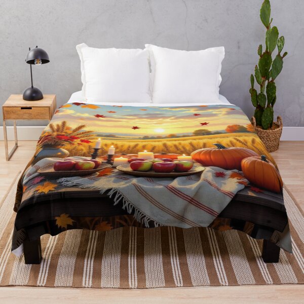Item preview, Harvest Glow - Festively set table under a golden sky – Autumn abundance & tradition designed and sold by FotoworldEdel.
