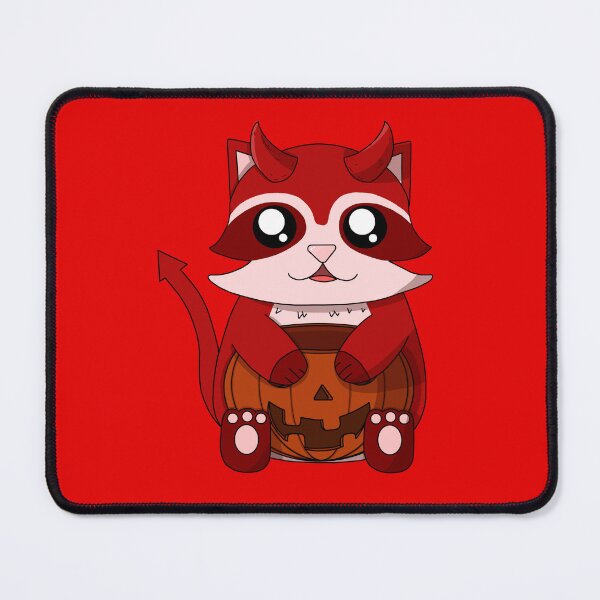 Item preview, cute devil raccoon with a pumpkin designed and sold by GREENZ0NE.