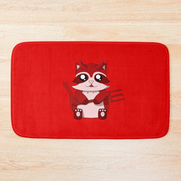 Item preview, cute devil raccoon designed and sold by GREENZ0NE.