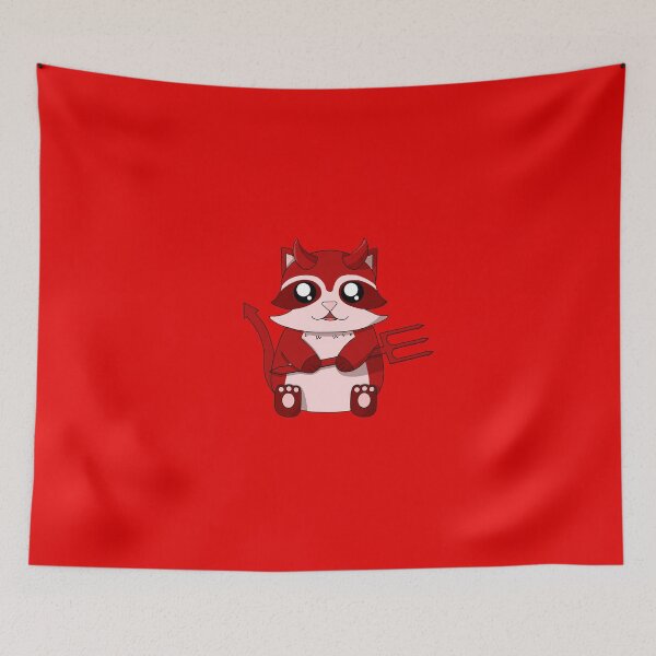Item preview, cute devil raccoon designed and sold by GREENZ0NE.