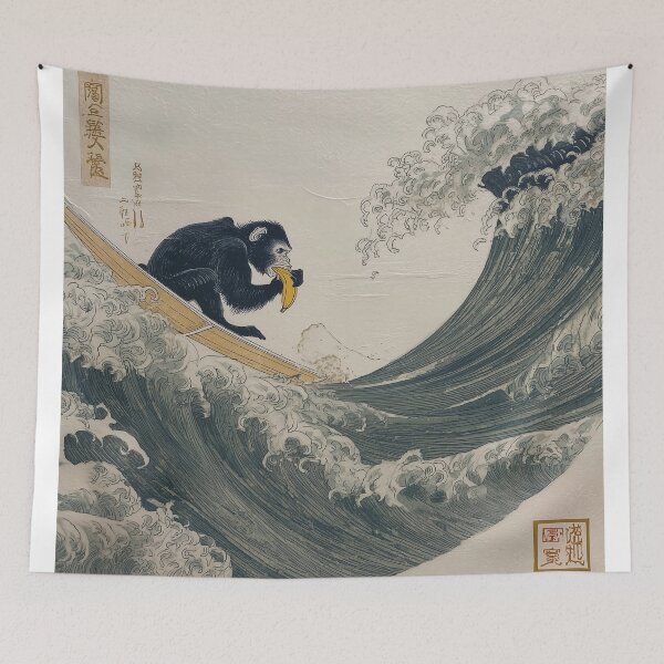 Item preview, SURFING MONKEY EATING A BANANA .3 designed and sold by lautir.
