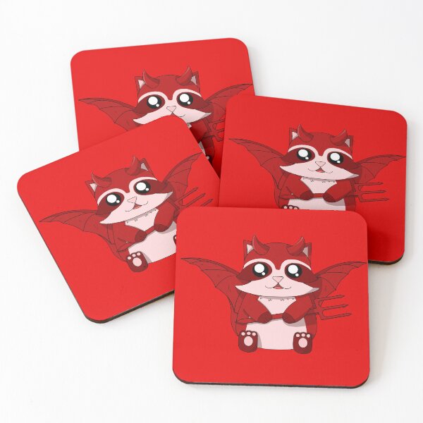 Item preview, cute devil raccoon designed and sold by GREENZ0NE.