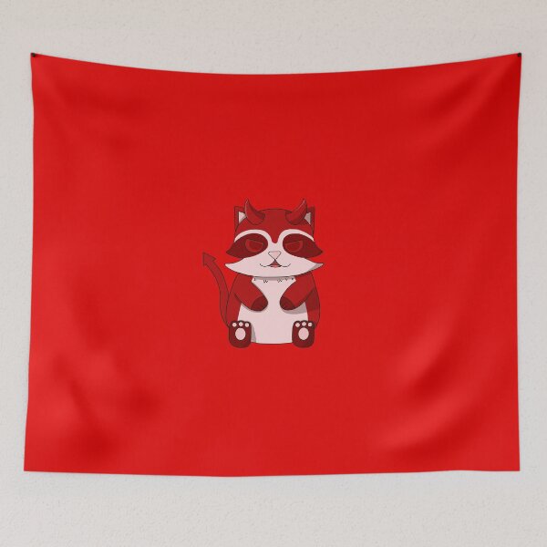 Item preview, cute devil raccoon designed and sold by GREENZ0NE.