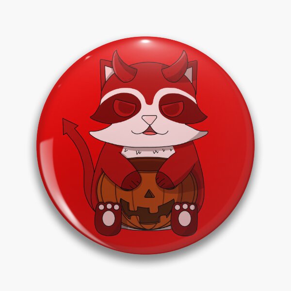 Item preview, cute devil raccoon with a pumpkin designed and sold by GREENZ0NE.