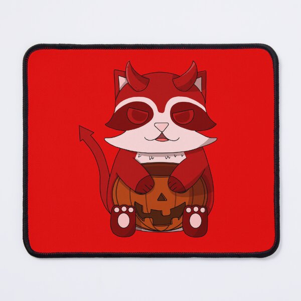 Item preview, cute devil raccoon with a pumpkin designed and sold by GREENZ0NE.