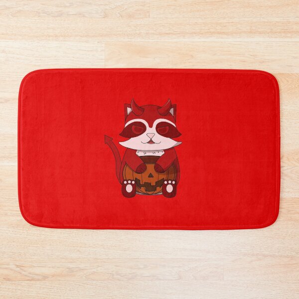 Item preview, cute devil raccoon with a pumpkin designed and sold by GREENZ0NE.
